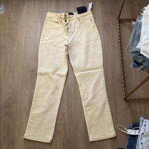 New banana republic straight ankle jean butter yellow 26 new w tags